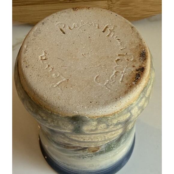 Pigeon River Pottery Small Vase Brown Blues Green Glazed Signed 5x3.5 Inches - Picture 5 of 6